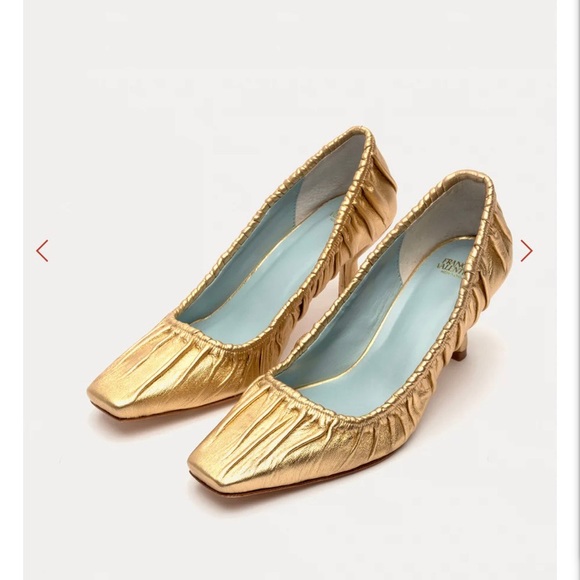 Frances Valentine Shoes - Frances Valentine Britta Runched Metallic Heel - size 8.5